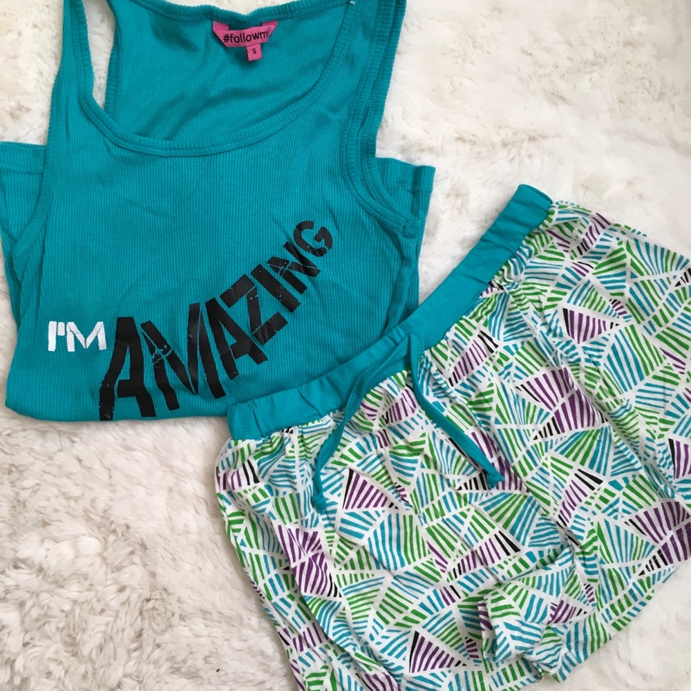 CUTE PAJAMA SHORT AND TANK TOP SET